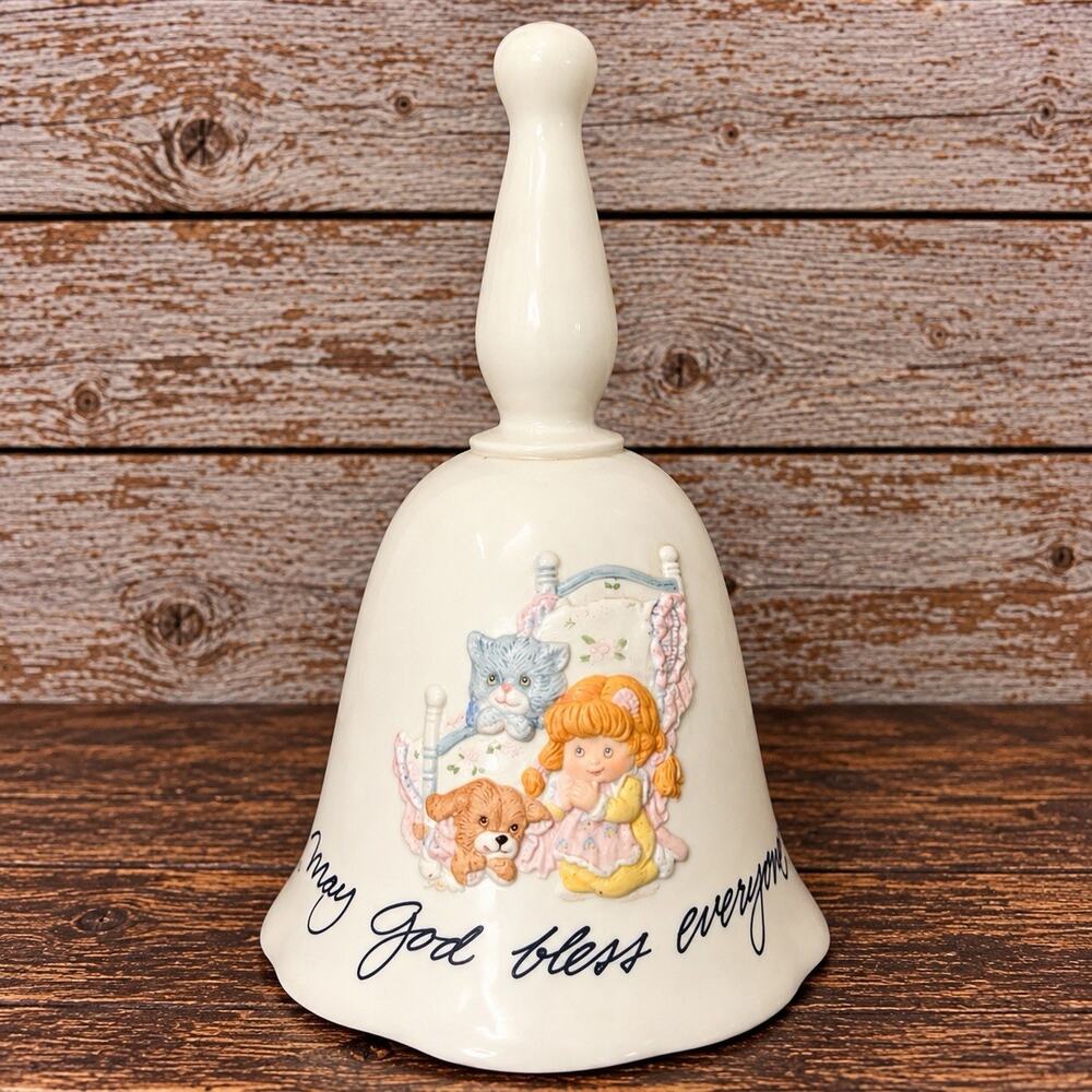 Vintage 1988 TCFC Special Blessings Porcelain Bell May God Bless Everyone Taiwan